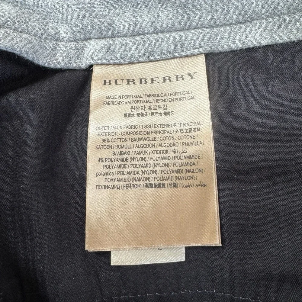 Burberry London England‎ Herringbone Gray Cotton Dress Pants Size 56 EU Thick